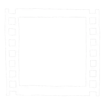 Animated white film roll frame.