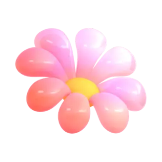 Pink flower sticker