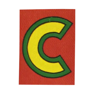 Letter C sticker.