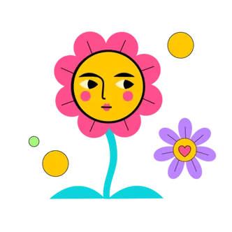Flower face sticker
