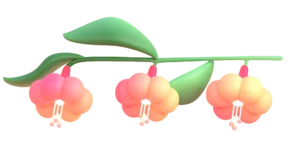 Long flower sticker