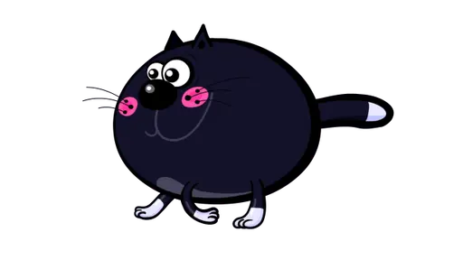 Animated walking fat cat