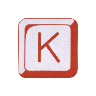 Letter K sticker.