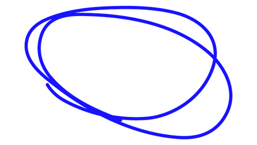 Blue hand-drawn oval