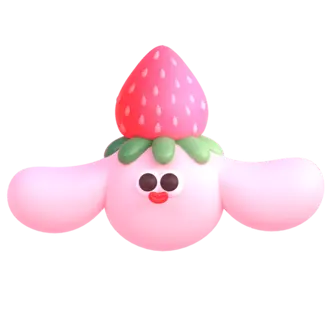 Cute strawberry bunny sticker