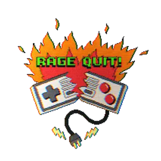 Rage quit flame sticker