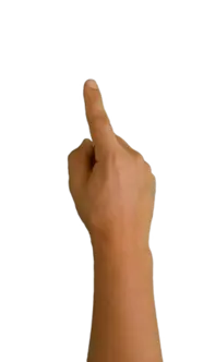 Male hand swiping left gestures on a touchscreen.