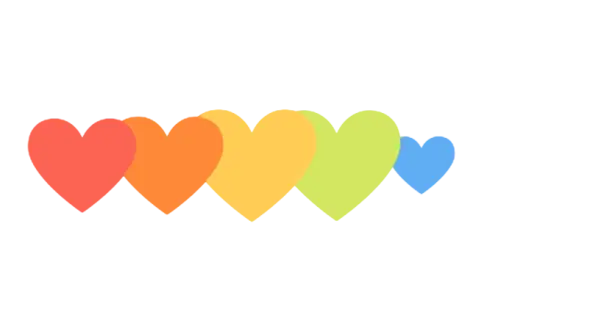 Rainbow hearts sticker