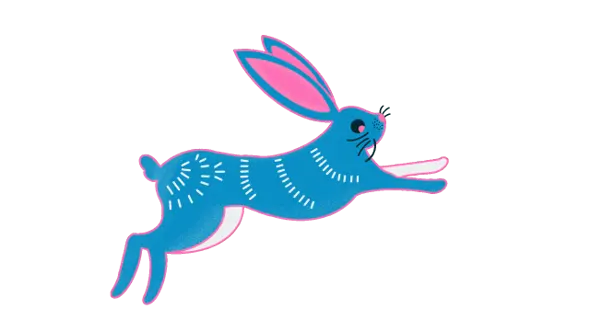 Leaping bunny sticker