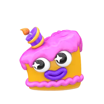 Pink birthday cake sticker