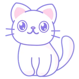 Smiling white cat sticker