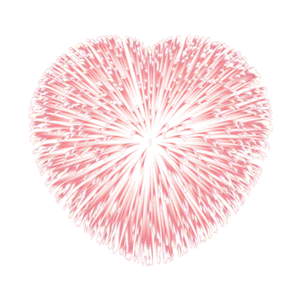 Heart fireworks sticker