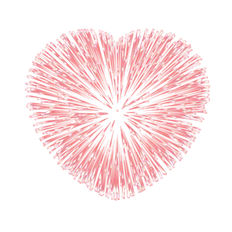 Heart fireworks sticker