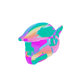 Spinning rainbow gradient helmet