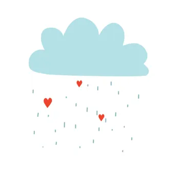 Rain cloud and hearts