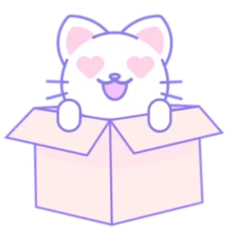 Happy cat in box sticker