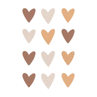 Neutral spotted hearts