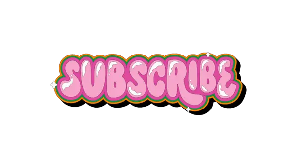 Magenta animated subscribe sticker.