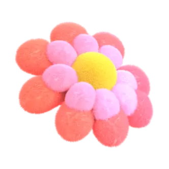 Double pink flower sticker