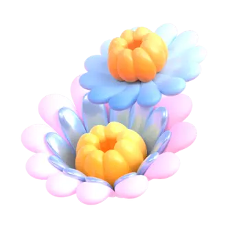 Stacked flower sticker