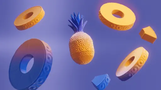 3D pineapples background