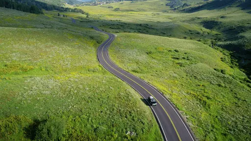 Winding road in countryside