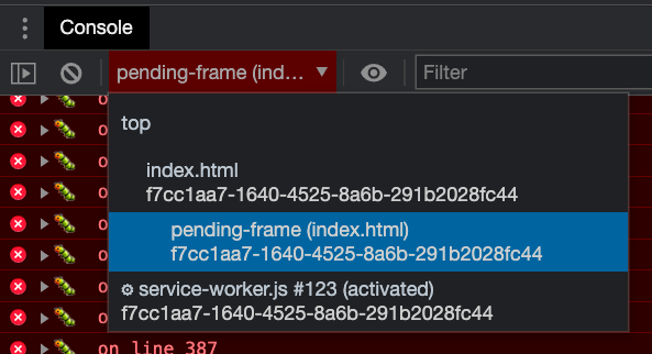 Selecting the active frame