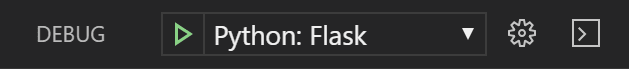 Flask tutorial: start debugging/continue arrow on the debug toolbar