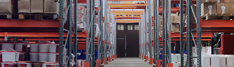 steel racks with stocks inside a manufacturing company