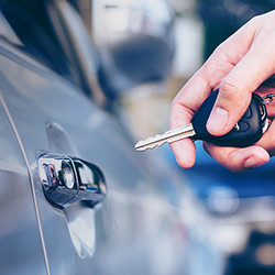 Car key going into the lock