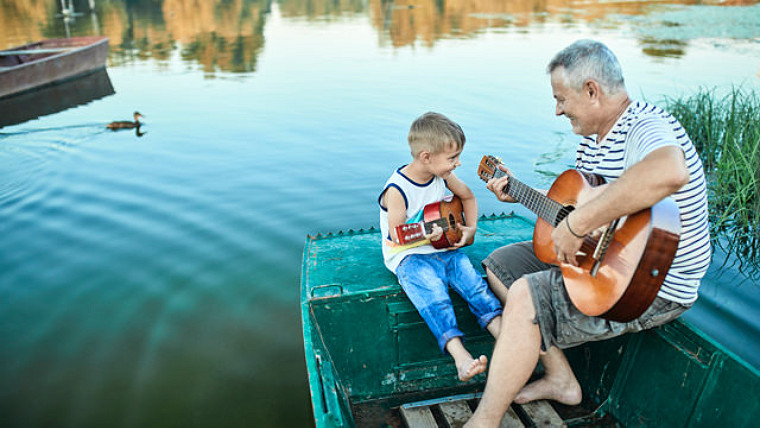 grandchild and grandfather