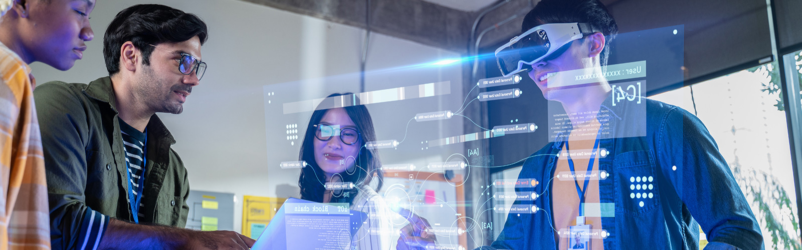 A group of employees experiencing AI hands on