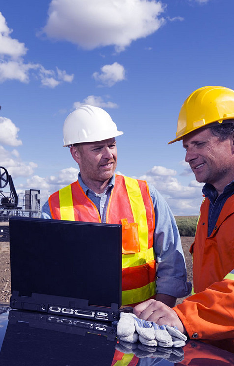 Two engineers discussing something