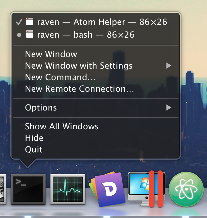 Menu Dock