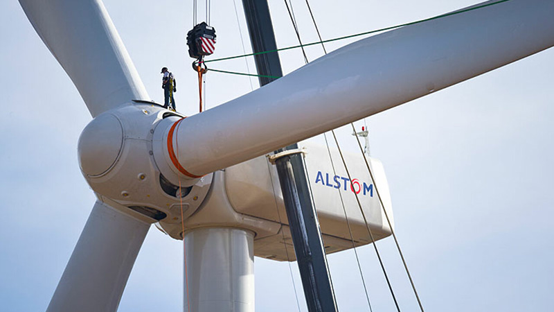 wind turbine under construction