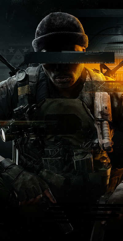 Call of Duty®: Black Ops 6, black ops soldier crouching down with two pistols in their hands.