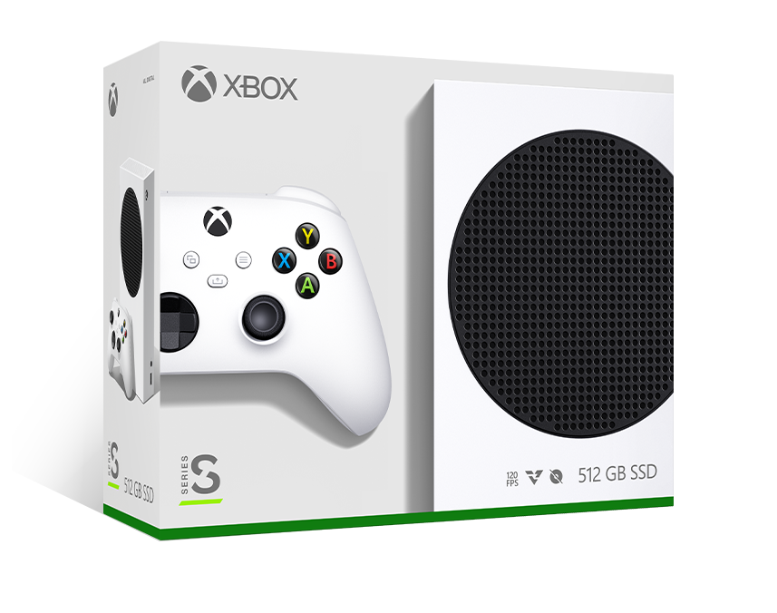 Xbox Series S – 512 GB Robot White with Xbox Wireless Controller – Robot White box