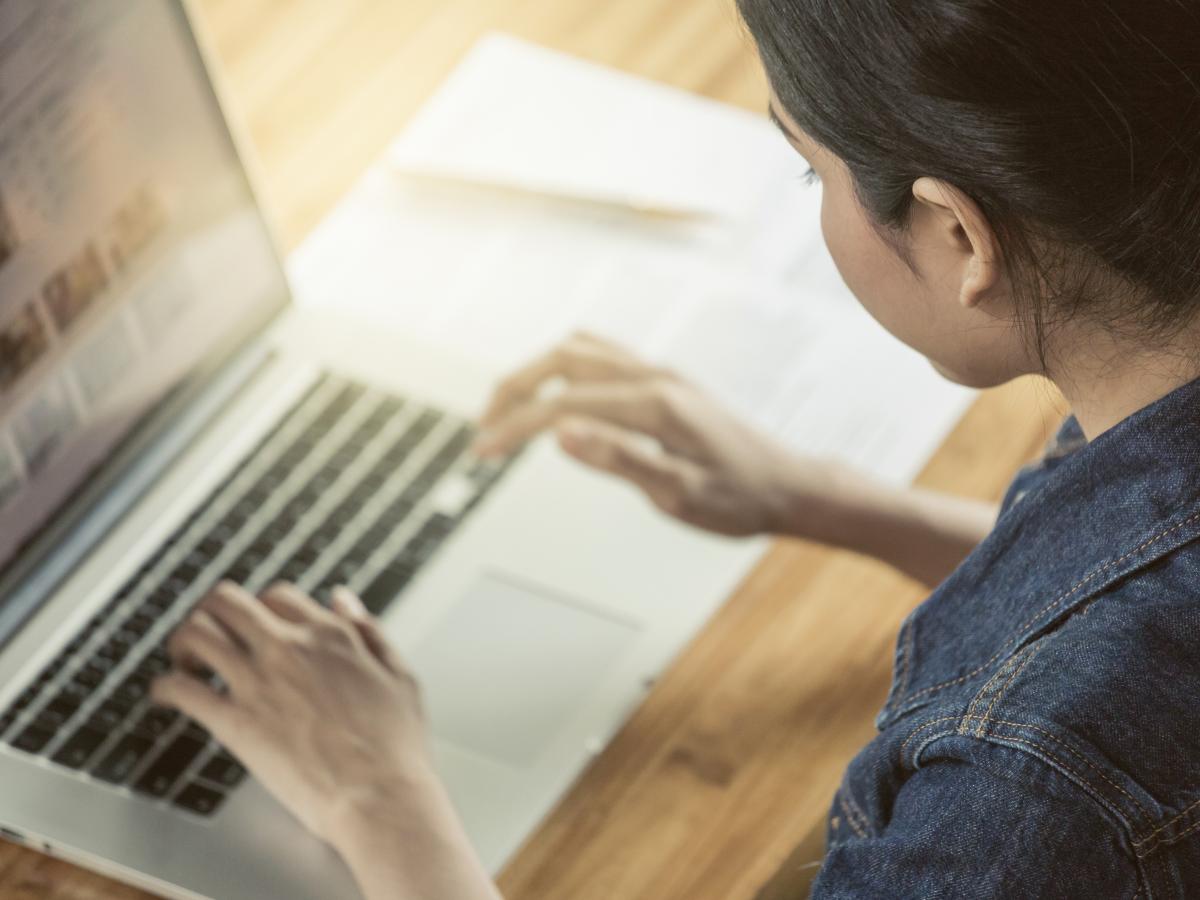 woman on computer