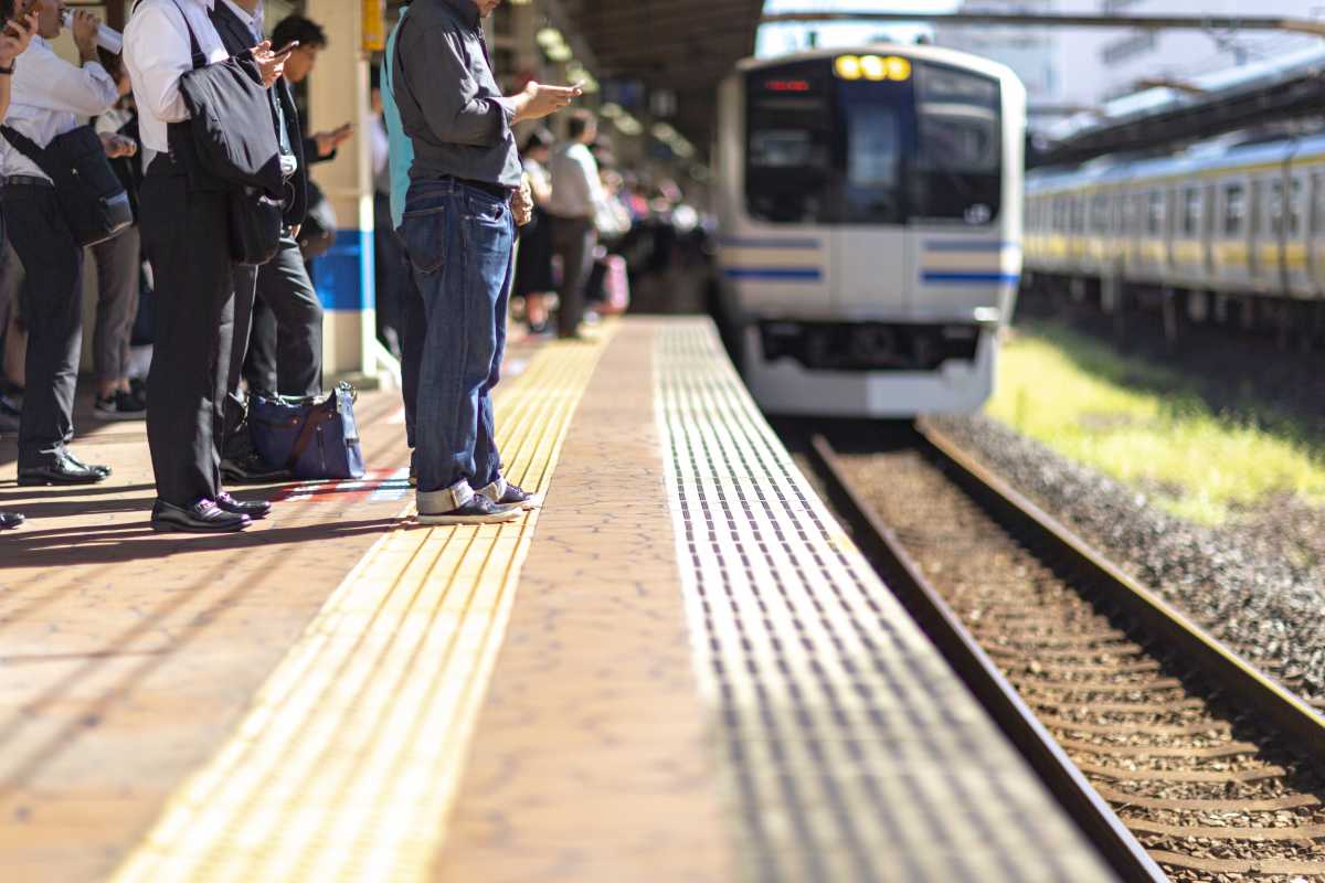 Wachten op trein