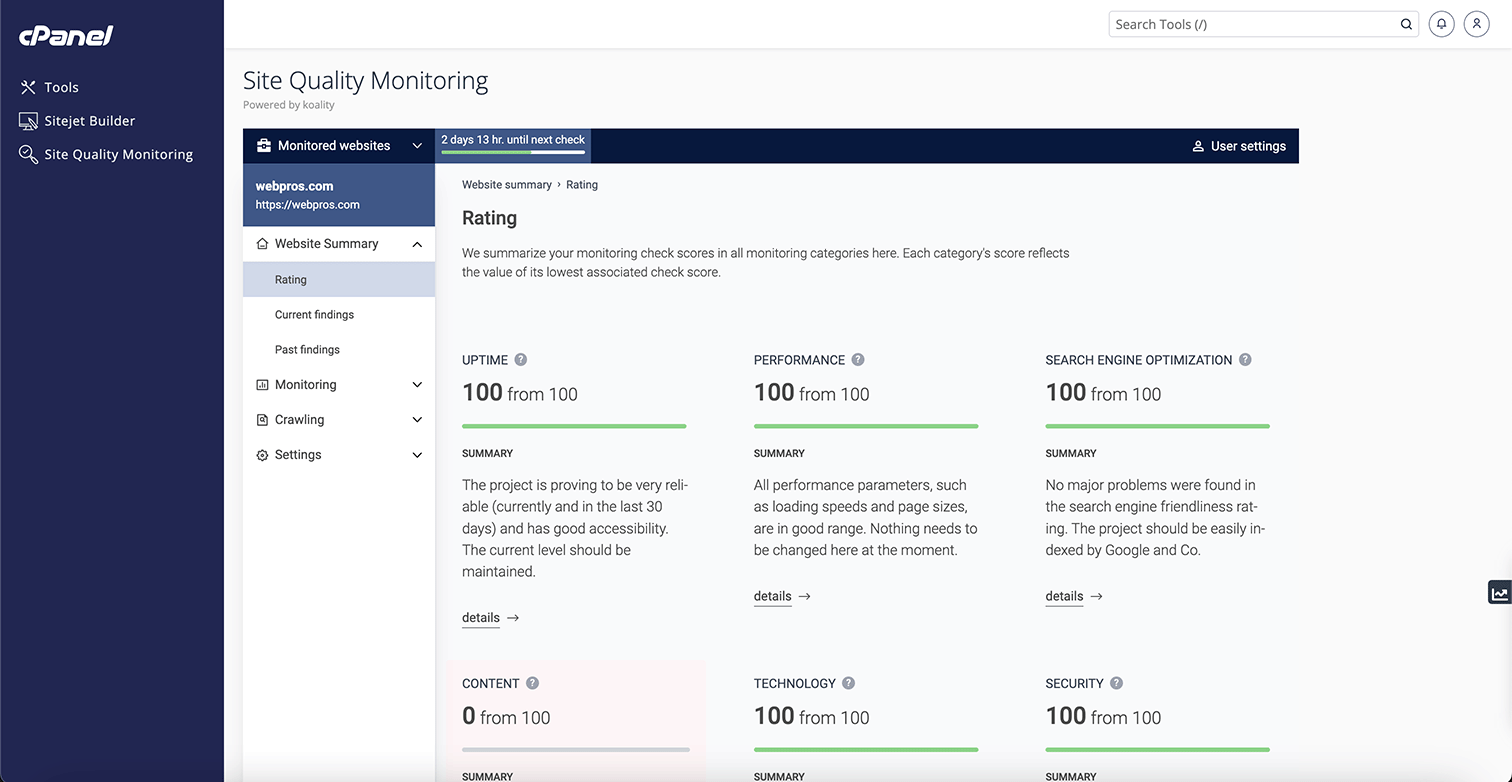 Site Quality Monitoring Summary