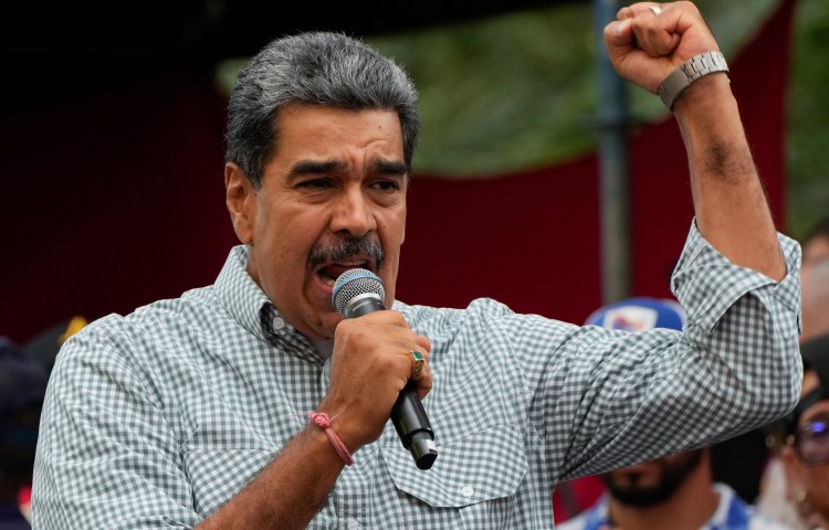 Venezuela's President Nicolas Maduro addresses government loyalists one month after the presidential vote, in Caracas, Venezuela, on August 28, 2024.