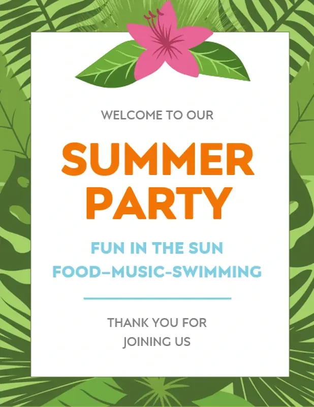 Summer party printables green vintage retro