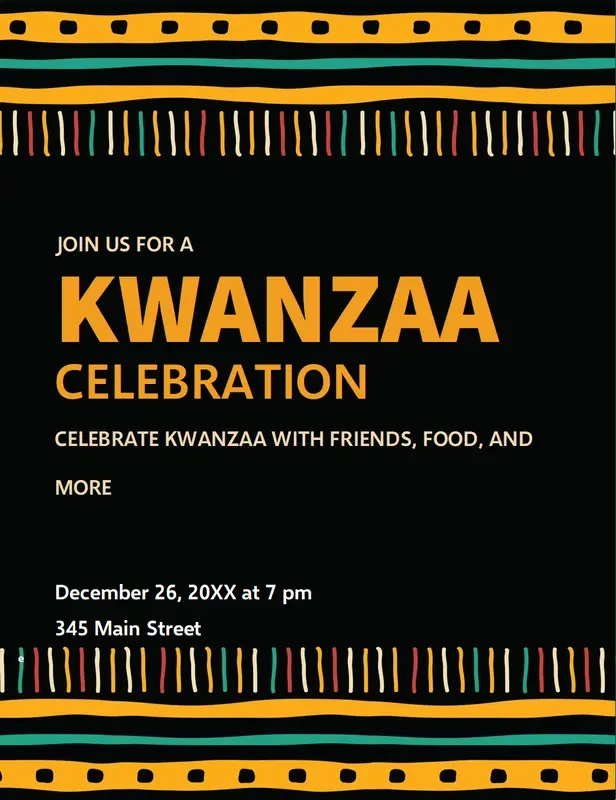 Kwanzaa flyer whimsical-color-block