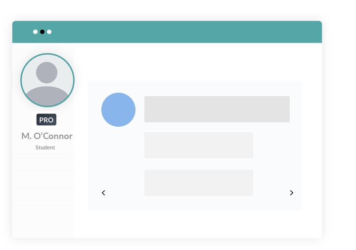 Low fidelity web interface mockup showing a user profile