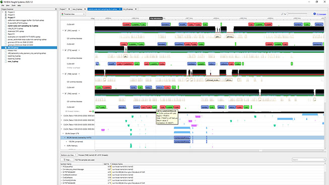 Nsight systems provides visualization of app performance on HPC servers