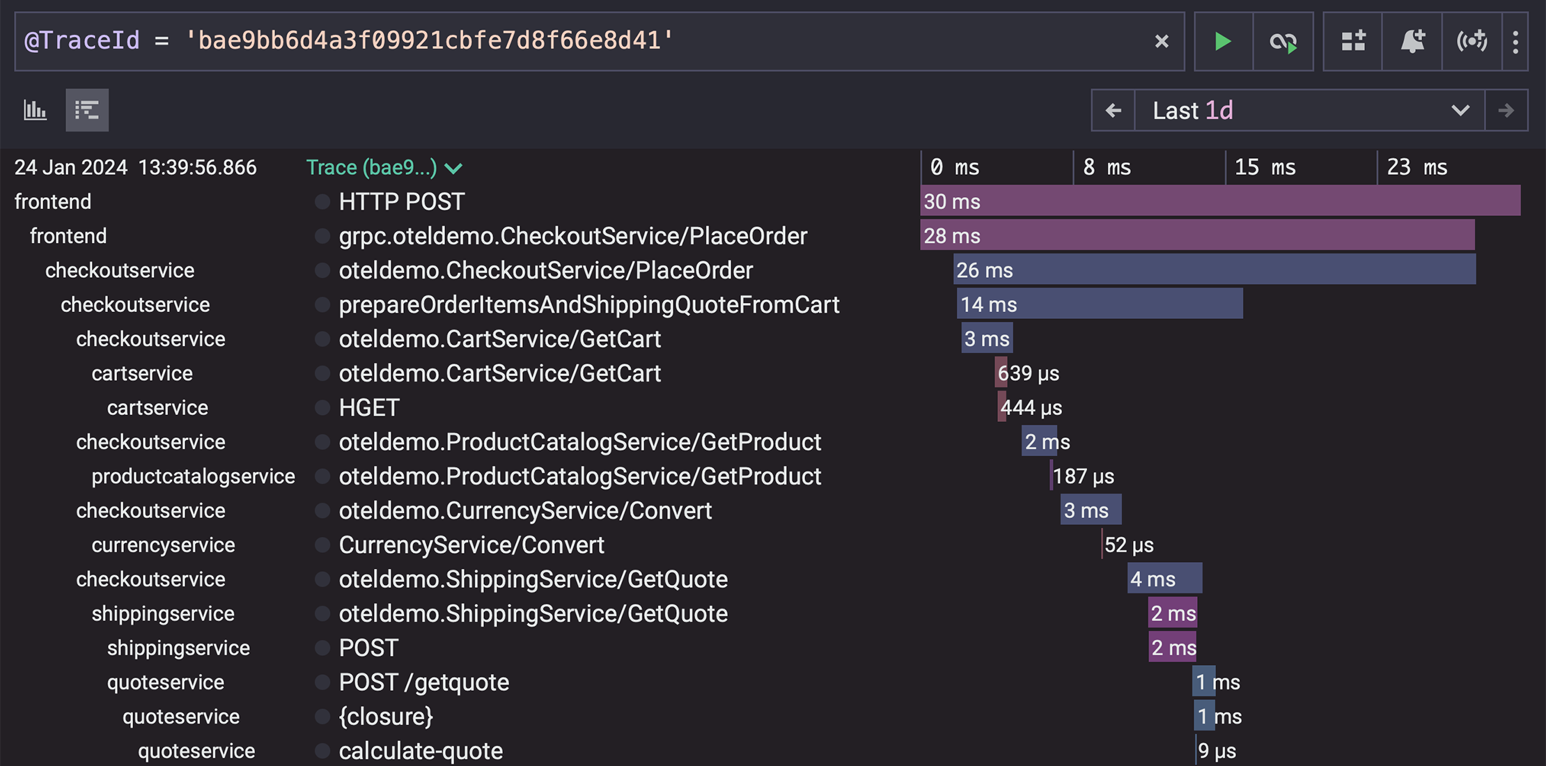 Seq Tracing Screenshot