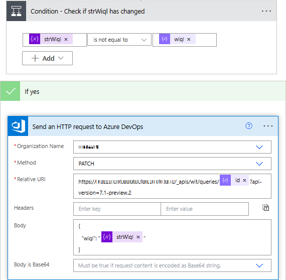 Send an HTTP request to Azure DevOps