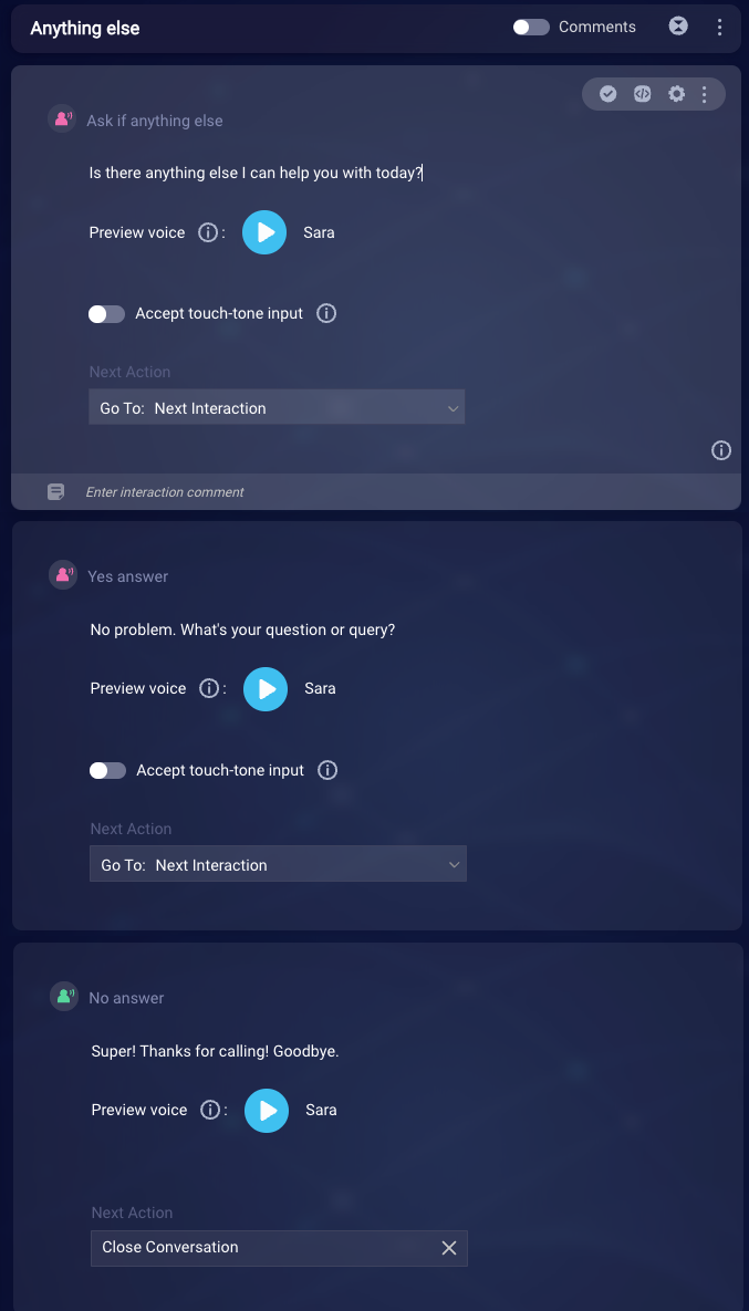 The dialog flow