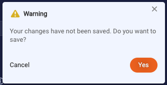 Warning that your changes haven't been saved