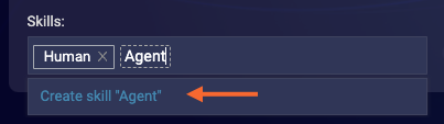 Adding the Agent skill to the Skills field